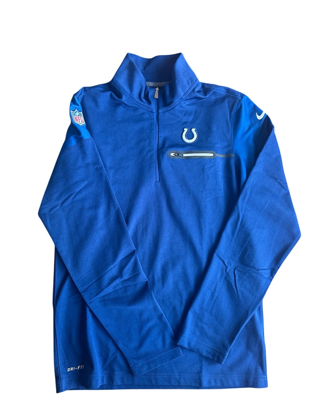 Indianapolis Colts 1/4 Zip Mens Small Blue Pullover Nike Dri Fit NFL On Field